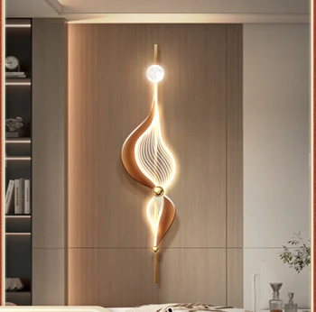 италиански минималистичен хол декоративна живопис телевизия фон стена творчески стена лампа триизмерен коридор Led светлинен