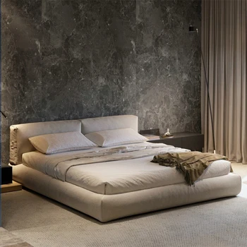  италианско минималистично памучно бельо Модерно просто двойно легло Nordic плат легло майстор спалня меко легло тихо легло светло луксозно легло