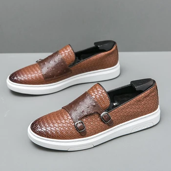 Италия ежедневни обувки кожена мода мъжки маратонки ръчно изработени дишащи мъжки обувки леки мъжки мокасини мокасини плюс размер 38-46