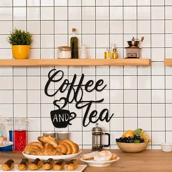  кафе и чай бар знак метал висящи стена изкуство знак кафе селска къща кухня стена декор метална стена висящи кафе