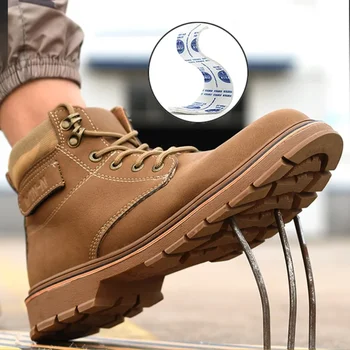 Качествена безопасност на труда Стоманени обувки за пръсти Мъже 2023 Нови индустриални обувки Anti-smash Anti-puncture защитни обувки за работни ботуши