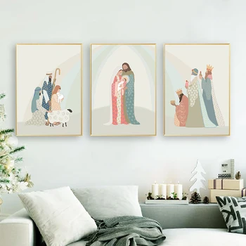 Коледен мир Принц Рождество Христово плакати и отпечатъци Исус религиозни стенни изкуства платно живопис стена картини Начало Декорация на стаята