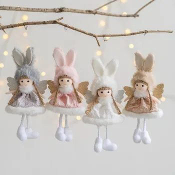 Коледни ангелски кукли висулка орнаменти DIY коледно дърво висяща декорация за дома Нова година декор детски подаръци Navidad