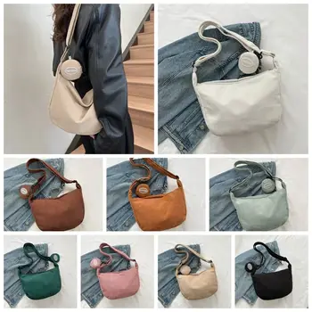 корейски стил кадифе рамо чанта памук плат голям капацитет плътен цвят рамо чанта голяма пазарска чанта голяма пазарска чанта с монета чанта