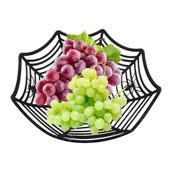 Кошница с плодове Spider Web Design многофункционален пластмасов десерт бонбони плоча кошница купа трик или лечение Хелоуин парти консумативи