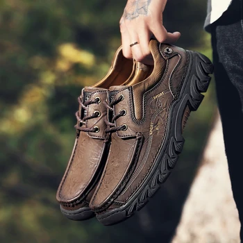 Марка Мъжки обувки Ретро матирана естествена кожа Ежедневни татко Sheos Мъжки маратонки Англия Нов бизнес Луксозни Оксфорди Голям размер 38-48