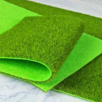 Микропейзаж Изкуствен мъх Кръгъл правоъгълник Фалшива трева Трева Зелен килим Външна морава DIY Декоративни материали Треви Мат