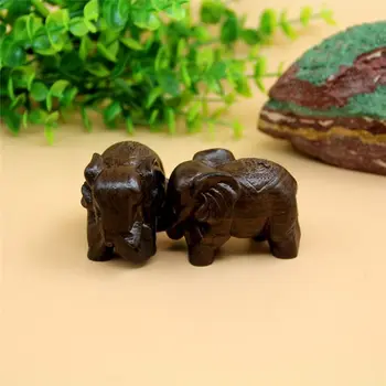 Мини миниатюри Декорация на дома Градината символизира богатите занаяти Ръчно издълбани дървени слонове слон статуя бюро декор