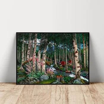 Николай Аструп Арт печат плакат Foxgloves Woodblock платно живопис гора пейзаж стена стикери декор