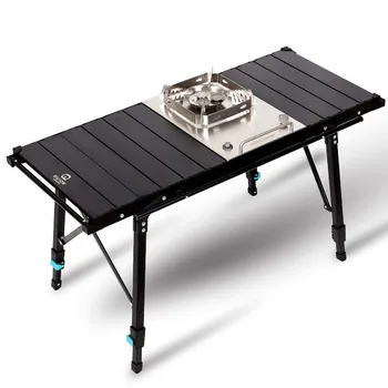 Нова външна преносима алуминиева сплав IGT маса с регулируема височина телескопична маса за къмпинг с оборудване за грил на тава за теаизъм