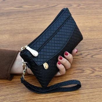 Нова мода Pu кожа жени портфейл съединител дамска чанта най-добър телефон портфейл женски случай телефон джоб