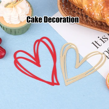 Обичам те Сватбена торта Topper Gold Acrylic Anniversary Party Cake Toppers Предложение за Свети Валентин Подарък Десерт Декорация