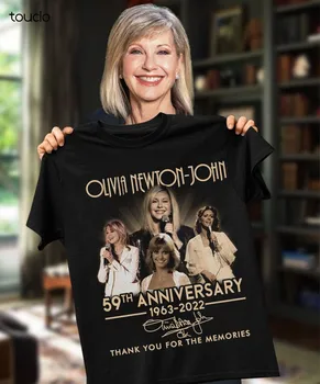Оливия Нютън-Джон 59-та годишнина 1963-2022 Подпис тениска унисекс размер мода тениска летни жени ризи Xs-5Xl