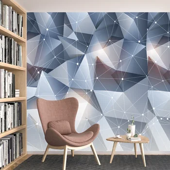 Персонализирана 3d Peel и стик тапети Приемам за спалня стени хартии Начало декор геометрични диамант телевизия фон стена дизайн хартия