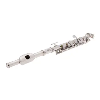 Половин размер флейта посребрена C ключ купроникел с подплатена кутия месингова тръба