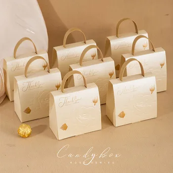 Преносимо сватбено тържество благоприятства подаръчни кутии бонбони подарък ръчна чанта за гости бебе душ рожден ден фестивал декорация аксесоари 2023