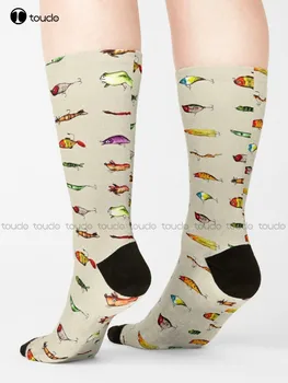 Примамки за риболов примамки рибар жаба чорапи обувки чорапи за мъже персонализирани потребителски унисекс възрастни тийнейджър младежки чорапи 360 ° цифров печат