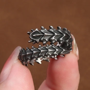 Прост реколта творчески дракон кост пръстен за мъже жени готически неръждаема стомана животински пръстени амулет мода бижута дропшипинг