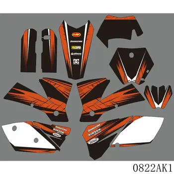 Пълна графика Decals стикери мотоциклет фон потребителски номер име за KTM EXC EXC-F 125 200 250 300 450 525 2004