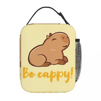 сладък щастлив Capybara аксесоари изолирани обяд чанта за деца училище храна кутия преносим нов пристигане охладител термичен обяд кутия