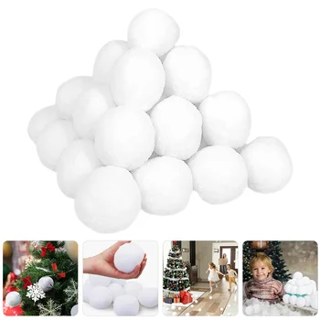 Фалшиви снежни топки Снежни играчки топки Вътрешен комплект за борба със снежни топки Изкуствени снежни топки Реалистични бели плюшени снежни топки Коледен сняг