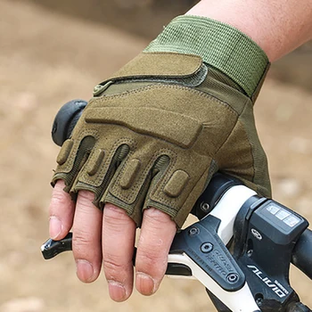 ХАН УАЙЛД Тактически ръкавици Бойни ръкавици с половин пръст за мъже Анти хлъзгане шок Военни аксесоари Армия Airsoft Ловна защита